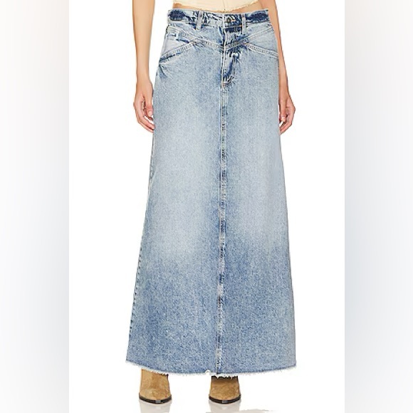 We The Free Dresses & Skirts - Free People Come As You Are Denim Maxi in Medium Indigo